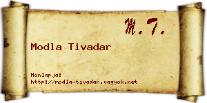 Modla Tivadar névjegykártya